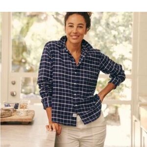 Frank & Eileen Navy Plaid Barry Flannel Button Down Shirt - S